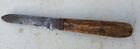 Couteau de chasse pliant antique rare lame en fer creusé à la main ancienne des années 19 corne de chasse aile