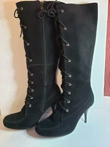 Black Stiletto Suede leather boots, Gorgeous! - Picture 1 of 9
