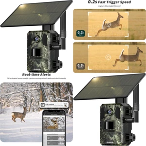 Hunting Cellular Solar Trial Camera Live Streaming Wireless Game Cam Motion Acti - Picture 1 of 18
