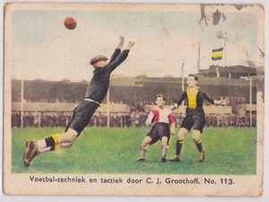 Tarjeta de fútbol holandesa C.J Groothoff #113 Phillips Tobacco tarjeta de cigarrillo 1932 1933 - Imagen 1 de 2