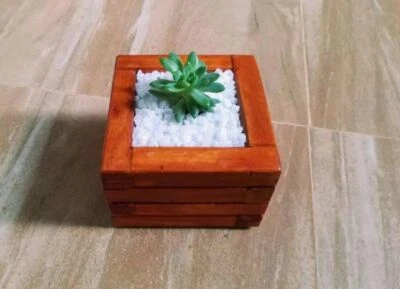 Wooden Garden Flower Planter Box Homemade Succulent Plant Box Indoor Outdoor NEW - Image 1 of 4