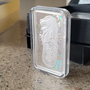 Radiant Merlion Singapore Mint Silver Bar PAMP Swiss 1 Oz Ingot - Picture 1 of 2