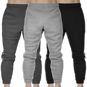 Mens Fleece Skinny Track Pants Jogger Gym Casual Sweat Trackies Warm Trousers - Picture 1 of 39