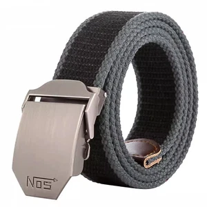 59in Extra Long Mens Steel Buckle Belts Adjustable Braided Canvas Belt for Men - Picture 1 of 9