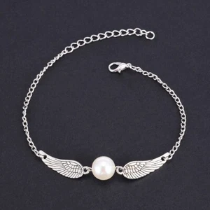 Bracciale Bracciale Angolo Ali Intagliate A Mano Perla Bianca Colomba Pace per Donna UKSeller - Foto 1 di 11