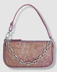 $345 By Far Women's Purple Disco Mini Rachel Hologram Leather Shoulder Bag - Picture 1 of 3