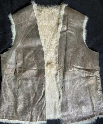 Designer Luisa Cerano Long Hair Rabbit Leather Vest Made In Germany - Image 1 of 4
