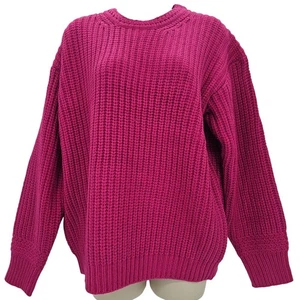Maglione girocollo Marine Layer donna taglia M oversize LS rosa viola grosso NUOVO - Foto 1 di 8