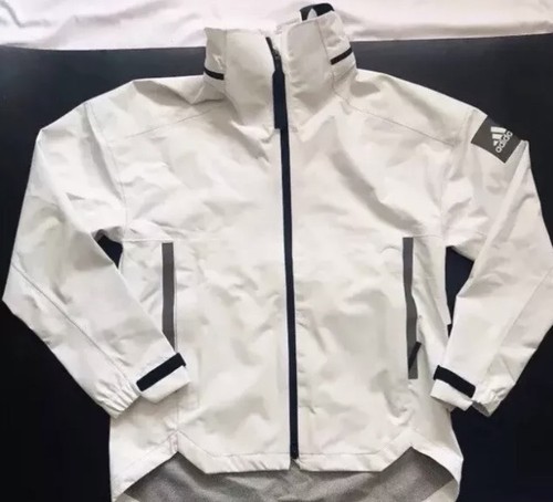 OFF WHITE ADIDAS MS Rain JacKet bianco sporco taglia small prezzo consigliato £ 250 nuovo con etichette