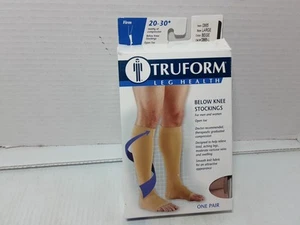 Truform 0865-L Large size Compression Stocking Soft Top Open Toe Beige - Picture 1 of 3