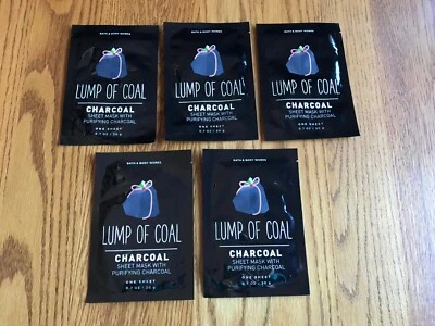 LOTE DE 5 MASCARILLAS BATH AND & BODY WORKS TROZO DE CARBÓN LÁMINA FACIAL NUEVAS  Foto 1 de 4