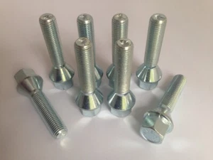 M12 x 1,25, 60mm verlängertes Gewinde, Kegelsitz Alufelgenschrauben. 8er Set - Bild 1 von 2