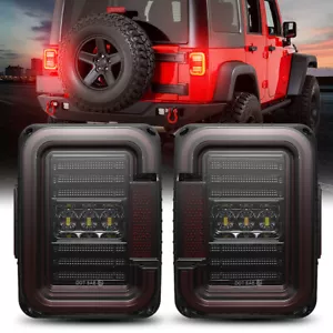 2PC Smoked LED Tail Lights DRL Turn Brake Stop Lamp for Jeep Wrangler JK 2007-17 - Bild 1 von 12