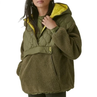 Bass Outdoor Pullover Jacket Hooded Fleece Quarter-Zip  Military Olive Size XS - Image 1 of 2
