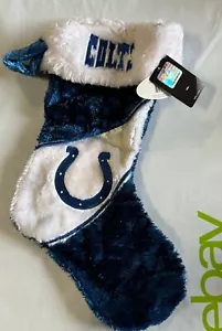 Indianapolis Colts Christmas Stocking Holiday 17" Team Logo New Color Himo - Picture 1 of 2