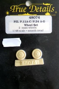 TRUE DETAILS 1:48 SET RUOTE RESINA WHEEL SET PZL P.11A-C / P.24 A-G  ART 48074 - Foto 1 di 1