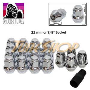 16+4 LOCK GORILLA LARGE SEAT FACTORY STOCK WHEELS LUG NUTS 9/16 ACORN RIM CHROME - Picture 1 of 2