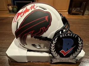 Bruce Smith Autographed Buffalo Bills Lunar Eclipse Mini Helmet Witness Beckett - Picture 1 of 11