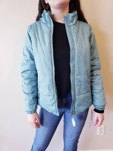 NWT Youth Medium M Turquoise blue puffer jacket coat WHALES TAIL - Picture 1 of 7