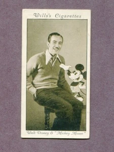 1931 W.D. & H.O. WILLS CIGARETTE CARD CINEMA STARS #24 WALT DISNEY MICKEY MOUSE - Picture 1 of 3