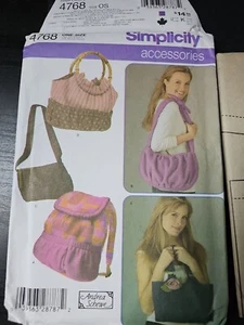 Simplicity Sewing Pattern 4768 Purses Bags Uncut - Picture 1 of 4