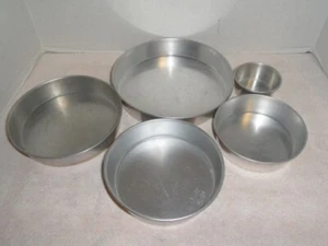 Cake Pans Tier Round Aluminum Cake Baking Pans Five Piece - Picture 1 of 4