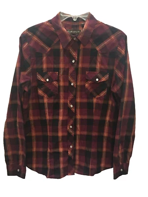 Camisa ecuestre occidental Roper para mujer perla a presión talla L óxido a cuadros tareas rancho Foto 1 de 4