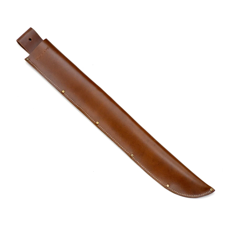Style n Craft 98028 - 22 Inch Machete Sheath in Heavy Dark Tan Top Grain Leather - Image 1 of 1