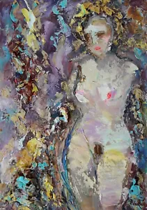 Painting Oil Erotic Woman, Painting Women Girl Flower nudes artwork Abstract Art - Picture 1 of 4