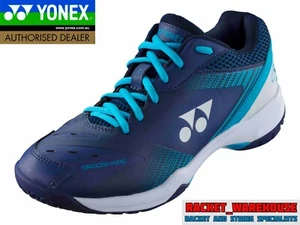 NEW MENS YONEX POWER CUSHION 65X 3 SHB65X3 BADMINTON SQUASH INDOOR SHOES NAVY - Picture 1 of 3