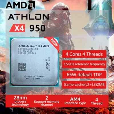 AMD ATHLON X4 QUADCORE 950 CPU AM4 SOCKET 3.5GHZ GREAT WORKING CPU - Image 1 of 2