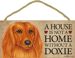 Targa Insegna Razza Cane da Interno Bassotto - Una Casa Non È Una Casa Pelo Lungo + Bo... - Foto 1 di 2