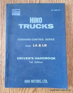 NEW HINO LA LB OPERATORS MANUAL H1-80E-01 1970's 1980's DRIVER'S HANDBOOK - Imagen 1 de 1