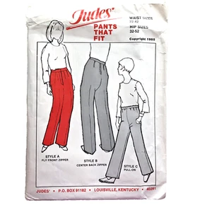 Judes’ Pants That Fit Size 22-42 Hip 32-52 Uncut Sewing Pattern 1985 - Imagen 1 de 4