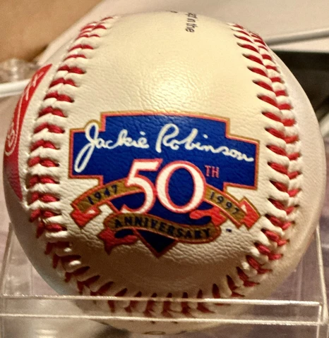 Jackie Robinson 50th Anniversary Ball 1997 Commemorative Baseball Dodgers HOF Cover