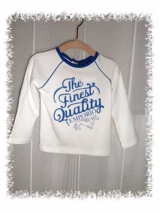 A - Haut T-shirt Ecru Motif Emporio Baby Taille 1 ans / 12 Mois Neuf - Imagen 1 de 4