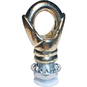 Art Deco Stilschlaufe für Deckenrosette und Lampenhalter in polierter Messingoptik - Bild 1 von 4