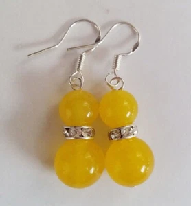 Orecchini pendenti vero topazio giallo naturale con GARANZIA argento 925 NUOVI - Foto 1 di 2