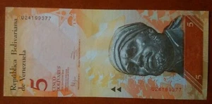 Billet de Banque Républica Bolivariana de Venezuela 5 - Picture 1 of 2