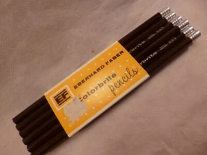 1 DOZEN VINTAGE EBERHARD FABER COLORBRITE COLORED PENCILS NO 2123 DARK BROWN USA - Picture 1 of 5