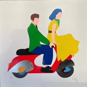 Vacanze In Vespa | Marco Lodola Serigrafia su Cartoncino Edizione Limitata 70x70 - Imagen 1 de 1