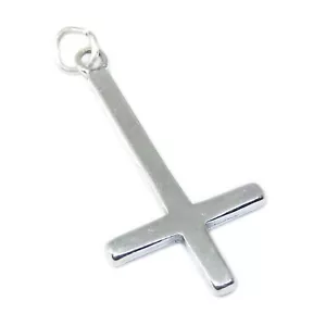 Charm colgante cruz de San Pedro en plata de primera ley x 1 cruces invertidas- - Imagen 1 de 5