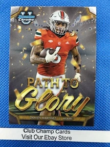 2024 #PG-19 Damien Martinez Bowman U Chrome Football Path-Glory Insert Miami - Picture 1 of 2