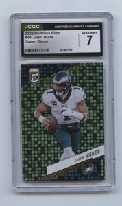 2023 Donruss Elite #44 Jalen Hurts, Green Disco, CGC GRADE 7 - Bild 1 von 5