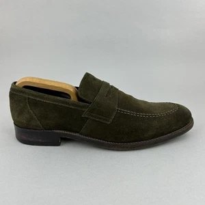 Scarpe eleganti mocassini Barker England x Leonard Jay scamosciati slip on penny EU44 UK10 - Foto 1 di 20