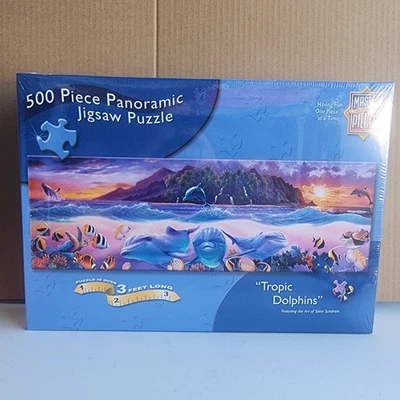 NEW 500 Piece Panoramic Jigsaw Puzzle "Tropic Dolphins" Art by Steve Sundram... - Image 1 of 4