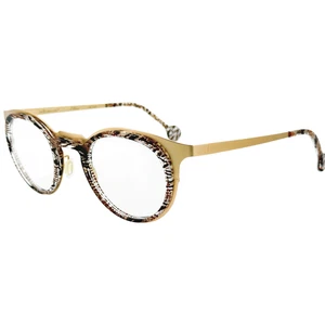 LA Eyeworks Weber 678451 Damen Metall Brillengestell Braun Gold 45-16 Italy - Bild 1 von 6