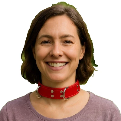 Exklusives rotes Designer-Lederhalsband 3,0 c Fesselhalsband Halsfessel von LWPH - Bild 1 von 4