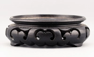 Antique Chinese Carved Wood Stand for Vase Circle Qing Late 19th Century - Image 1 of 4