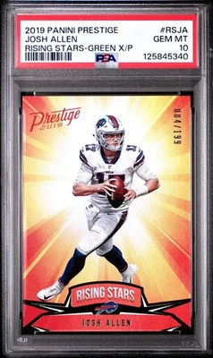 2019 PANINI PRESTIGE RISING STARS JOSH ALLEN GREEN XTRA POINTS PSA 10 POP 1 - Image 1 of 2